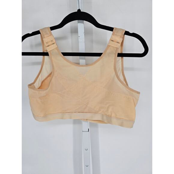 Womens Sz 4XL Front Clasp Minimizer Bra Full Coverage Beige - Picture 3 of 4